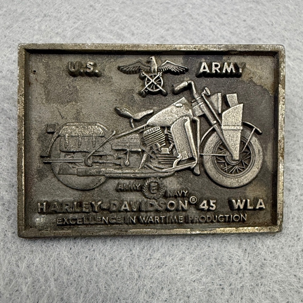 Harley Davidson Pin US Army Navy 45 WLA Motorcycle Military Wartime Vintage